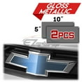 thumbnail image 2 of 2Pcs 5"x10" Chevy Emblem Bowtie Gloss Metallic Frosted Blue Vinyl Wrap Sticker Decal Film Sheet, 2 of 7