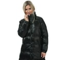 thumbnail image 4 of Women's Brave Soul Rio High Shine Padded Jacket in Black, 4 of 5