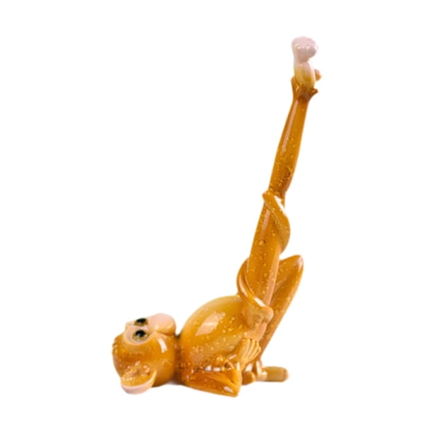 Estatua de mono de yoga, figura de resina, recuerdo, regalo, adorno coleccionable decorativo. Acostarse
