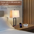 thumbnail image 2 of Cinkeda Set of 2 Modern Black Metal Table Lamps, 23.5" Tall with Dual USB Ports & AC Plug, On/Off Switch Bedside Lamp for Bedroom, 2 of 7