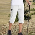 thumbnail image 7 of Mens Cargo Shorts with 7 Pockets Casual Long Blew Knee Capri 3/4 Pants for Work Fishing Hiking Athletic, 7 of 7