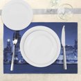 thumbnail image 3 of Ambesonne Usa Place Mats Set of 4, Chicago Skyline Night, Standard Size, Violet Blue, 3 of 6