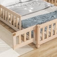 thumbnail image 4 of Full House-Shaped Headboard Floor Bed with Fence,Natural, 4 of 9