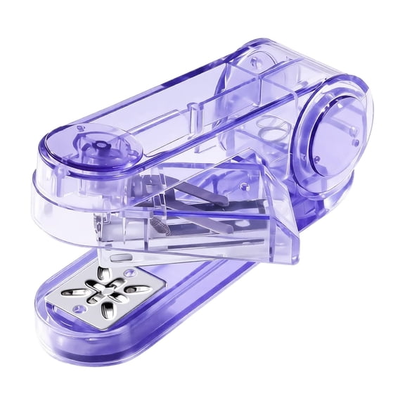 360 Degree Rotatable Stapler with Center Seam Design for Book Binding Includes 400 Staples 5.5 x 2.4 x 1.5 Inches Plastic Tool for Home Office Purple