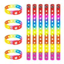 GOGO 10 Pcs Adjustable Rainbow Pride Silicone Bracelets, LGBTQ Wristbands for Men Women