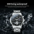thumbnail image 6 of OLEVS Watches For Men Chronograph Multifunction Business Dress Luxury Casual Analog Moon Phase Flywheel Quartz Stainless Steel Waterproof Luminous Men Wrist Watches Reloj Para Hombre Black Dial, 6 of 13