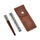 thumbnail image 3 of Palillos de viaje, cubiertos portátiles plegables con estuche de transporte rojo y plata, 3 of 9