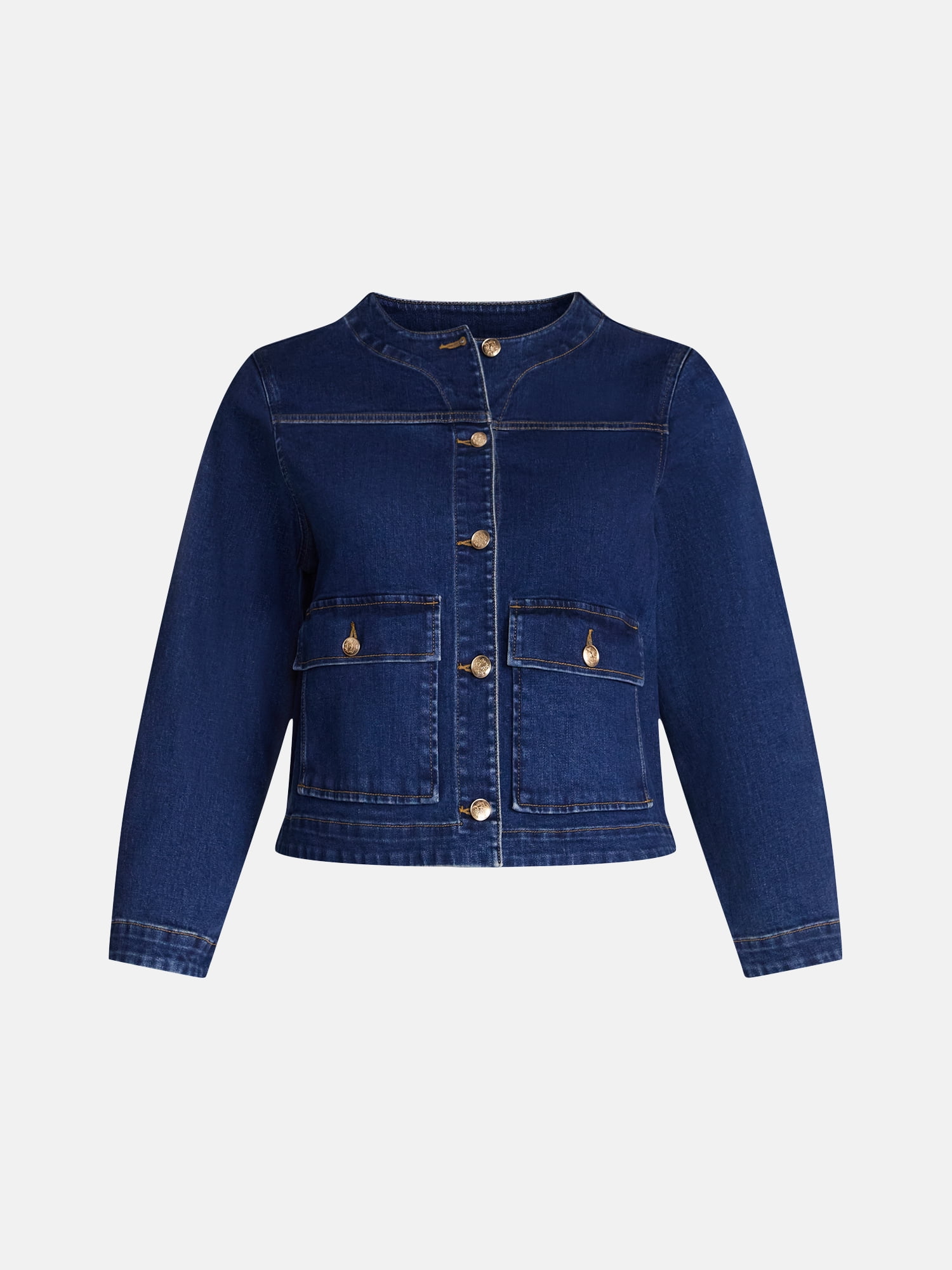 Terra and Sky Women's Plus Denim Lady Jacket, Sizes 0X-4X