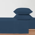 thumbnail image 5 of Color Sense 4-Piece 1200 Thread Count Cotton Blend Sateen Bed Sheet Set, Wrinkle-Resistant, Super Soft, Extra Deep Pocket, Hotel Luxury Bedding, King, Navy, 5 of 12