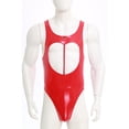 thumbnail image 3 of Eandarui Justaucorps en Cuir Verni Sans Manches en Forme de Cœur avec Queue de Lapin Rouge TTG, 3 of 7