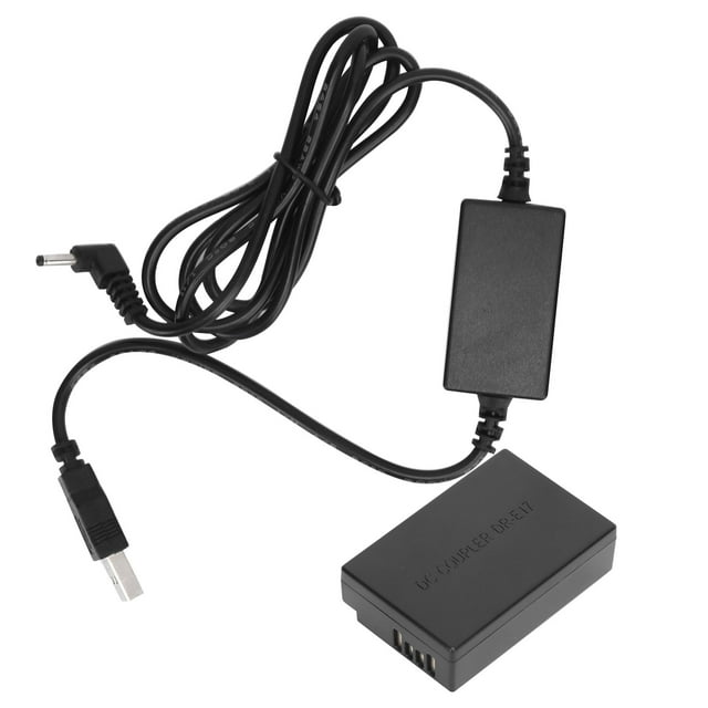 Cable USB de 55,5 V para fuente de alimentación móvil, acoplador de CC LPE17, batería ficticia para Canon M3, M5 y M6