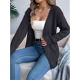 thumbnail image 5 of Crochet Cardigan for Women Long Sleeve Open Front Knit Oversized Cardigan Sweaters Black S, 5 of 9
