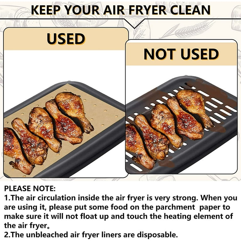Air Fryer Liners Disposable 100pcs Square Air Fryer Parchment