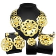 thumbnail image 2 of 4 Pcs 24K Sparkling Engagement Wedding Jewelry Sets for Women Necklace Bracelet Earrings Ring Bridal Jewelry Sets for Women Party Prom Costume Accessories, 2 of 6