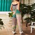 thumbnail image 4 of JULMCOMO Cotton Linen Jumpsuits for Women Floral Print Scoop Neck Loose Fit Overalls Tie Strap Sleeveless Casual Summer Overalls Army Green 2XL, 4 of 7