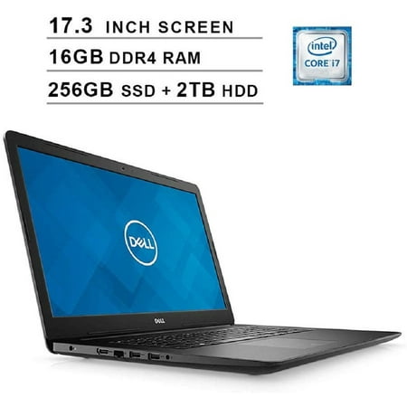 Dell 2019 Newest Inspiron 17 3780 17.3 Inch FHD 1080p Laptop (Intel 4-Core i7-8565U up to 4.6GHz, 16GB DDR4 RAM, 256GB SSD (Boot) + 2TB HDD, Intel UHD 620, WiFi, Bluetooth, HDMI, Win