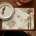 thumbnail image 4 of Pioneer Flower Floral Print Pattern Summer Placemats Table Placemats Set Of 6-Linen Kitchen Washable Placemats Table Mats 12x18 Inch Non-Slip Heat Resistant, 4 of 5