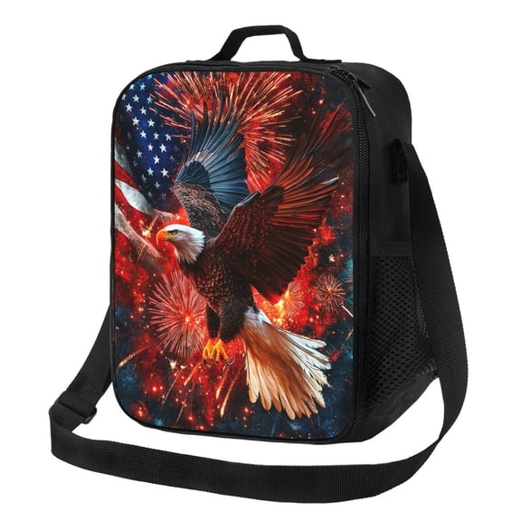 Eagle Lunch Bag Reusable Lunch Box Insulated Tote Bag with Adjustable Shoulder Strap