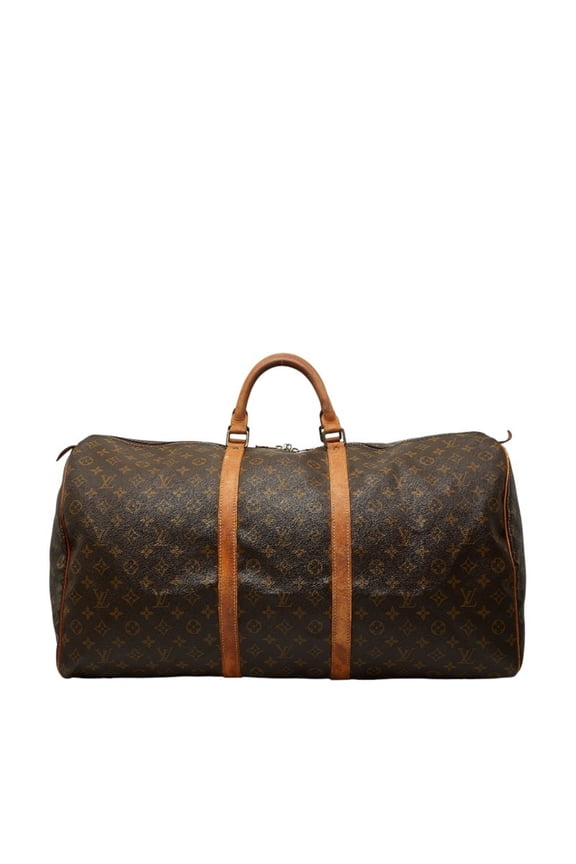 Pre-Owned Louis Vuitton Monogram Keepall 60 Boston Bag/Travel Bag M41422 Brown Leather Women's...