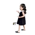 thumbnail image 4 of Vestido negro clásico para niña, vestido de verano sin mangas con cuello de muñeca, vestido de princesa a la moda, 4 of 5