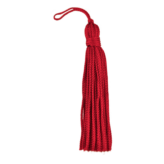 3" (7.5cm) Basic Chainette Tassel | Craft Tassel # RT03,, Cherry Red #E13 (Dark Crimson Red) Set of 10