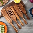 thumbnail image 3 of 5Pcs Wooden Spatula Set Natural Wooden Kitchen Utensil Set Heat Resistant Non-Stick Wooden Spoons Tools for Cooking, 3 of 8