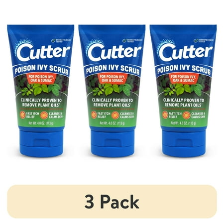 (3 pack) Cutter™ First Aid Poison Ivy Scrub for Itch Relief, 4oz