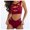 wine, variant on DOPI Women's Fashion Sexy Open Binding Style Casual Two Piece Bikini Swimsuit