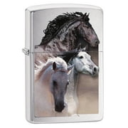 Zippo Lighter: Three Horses - Brushed Chrome 79236