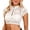 xx-White172, variant on Women's V Neck Long Sleeve Cropped Blouse Button Front Sheer Slim Fit Crop Tops Going Out Casual Layering Bolero Top