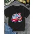 thumbnail image 2 of 1 Pce "Racing Lightning McQueen" T-Shirt Graphique pour Garçons et Filles - Mignon T-Shirt en Coton à Col Rond et Manches Courtes avec Design de Château et Voiture de Course, Cadeau Parfait pour Jeunes, Vêtements pour Jeunes / Dessin Animé, 2 of 6