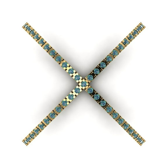 Statement Engagement Ring for Women - 0.245ct Blue Moissanite in 14K Yellow Gold Promise Ring