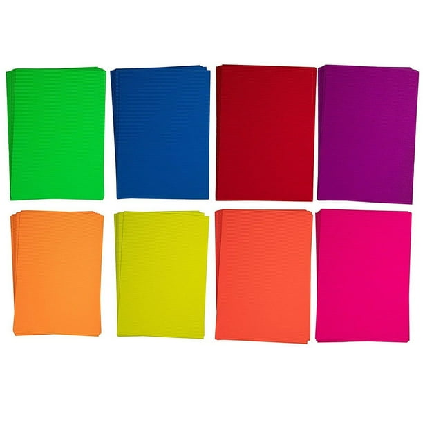 Corrugated Cardboard Sheets 64Pack Colored Corrugated Paper, Corrugated Cardstock for DIY