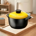 thumbnail image 4 of Clearance & Promo, Yellow Cover Casserole Soup Slow Cooker, Household Porridge and Rice Pot, Resistant to Dry Burning, Universal for Gas Flame Up to 30% OFF | Ceramics, Yellow, Angeler, 4 of 7