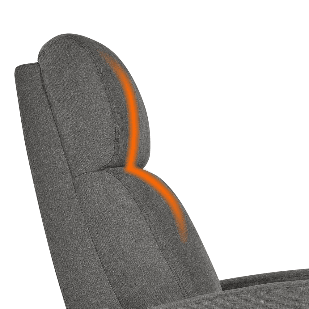 Yaheetech 2pcs Modern Fabric Upholstered Recliner Chair with Pocket Spring for Home,Gray
