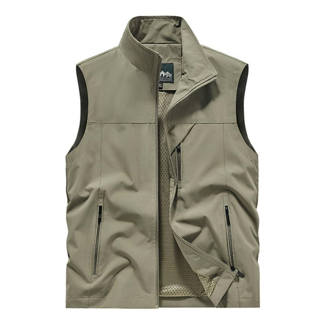 Cameland Men's Work Clothes Jacket Solid Color Stand Collar Multiple Pockets Outdoor Sports Photography Leisure Coat