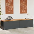 thumbnail image 1 of vidaXL Garden Storage Box Black 220x50x54 cm Poly Rattan Acacia Wood, 1 of 5