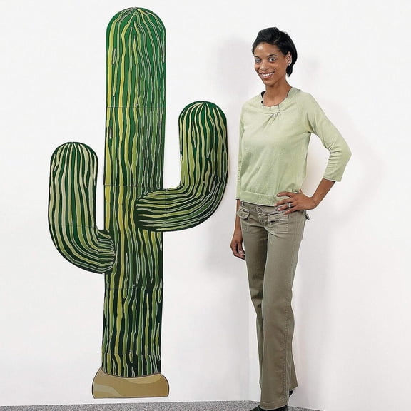 Fun Express 6-Foot Jointed Cactus Wall Decor - Vibrant VBS Vacation Bible School Decoration for Classrooms Events and Parties - Easy to Hang Colorful Design - Perfect Seasonal Celebrations - 6 Pieces