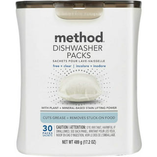 method  heavy duty dishwasher packs, free + clear, 46ct