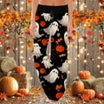 thumbnail image 2 of Fiaer,Halloween Wide Leg Plus Size Pants for Women,Women's Pumpkins Printed Baggy Elastic Waist Trousers,Ladies Drawstring Trendy Lounge Joggers Pink XXL, 2 of 5