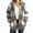 *Khaki, variant on Women's Flannel Hoodie Plaid Jacket, Full Zip Up Sherpa Lined Hoodie Jacket ,Fall Winter Warm Tops With Pockets Black,Womens Plus M