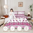 thumbnail image 3 of Homewish Vintage Pink Paisley Full Size Comforter Sets,Bohemian Exotic Style Bedding Comforter Set,Pink Reversible,3-Piece,1 Comforter and 2 Pillowcases, 3 of 7