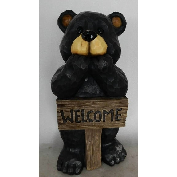 Hi-Line Gift Ltd. Bear Leans On Welcome Sign