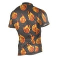 thumbnail image 2 of joogoo Flaming Basketballs Men's Cycling Jerseys Mountain Bike Short Sleeve Tops 3XL, 2 of 7