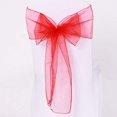 thumbnail image 3 of Toystoory 10 Uds. De fajas de satén para silla con lazo de Organza, funda de tela para asiento, decoración para eventos y fiestas de boda Decoración del hogar rojo, 3 of 6