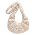 thumbnail image 1 of Bolso Mano Acolchado Hobo Media Color Sólido Con Nube Fruncida para Mujer, 1 of 9