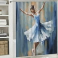 thumbnail image 6 of Creowell Ballerina Print Shower Curtain for Showers and Bathtubs, 100% Polyester Home Bathroom Curtain Decoration with Hooks 69x72, 6 of 7