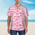 thumbnail image 2 of Fotbe Pink bows Camisa Hawaiana para Hombre Unisex – Camisa Casual de Verano con Botones de Manga Corta de Algodón y Lino,XX-Large, 2 of 7