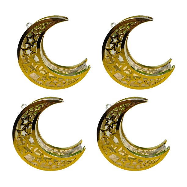 4 colgantes huecos creativos colgantes de luna galvanizados para regalo (dorado)