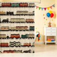 thumbnail image 2 of Erosebridal Train Shower Curtain 72Wx72L, Steam Engine Bathroom Curtain, White Pattern, 2 of 5